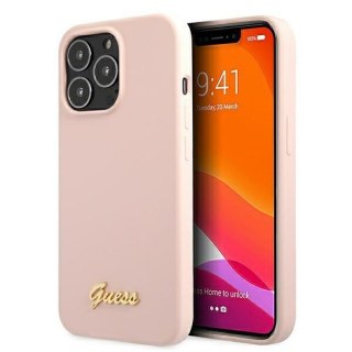 Etui na telefon iPhone 13 Pro Max Guess Silicone MagSafe jasnoróżowe