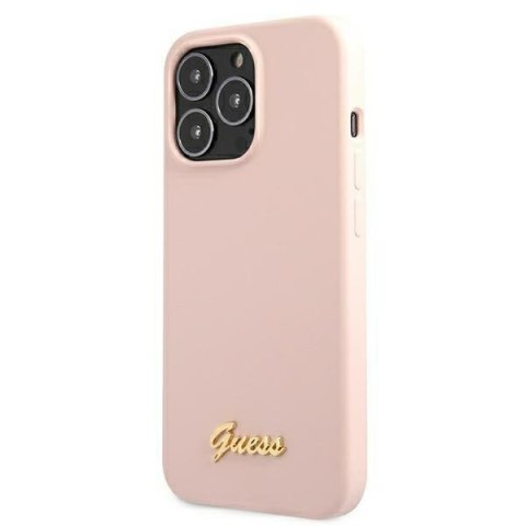 Etui na telefon iPhone 13 Pro Max Guess Silicone MagSafe jasnoróżowe