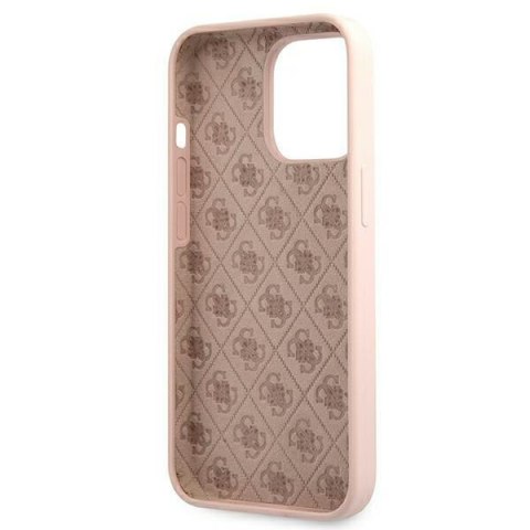 Etui na telefon iPhone 13 Pro Max Guess Silicone MagSafe jasnoróżowe