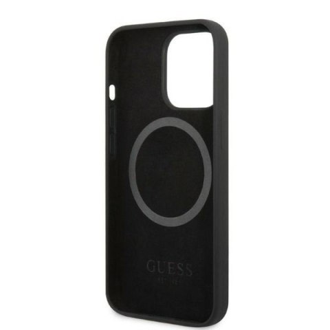 Etui na telefon iPhone 13 Pro Max Guess Silicone MagSafe czarne