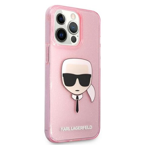 Etui na telefon iPhone 13 Pro Max Karl Lagerfeld różowe Glitter