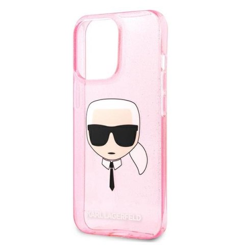 Etui na telefon iPhone 13 Pro Max Karl Lagerfeld różowe Glitter