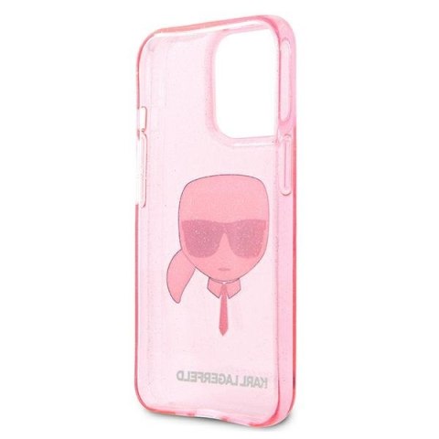 Etui na telefon iPhone 13 Pro Max Karl Lagerfeld różowe Glitter