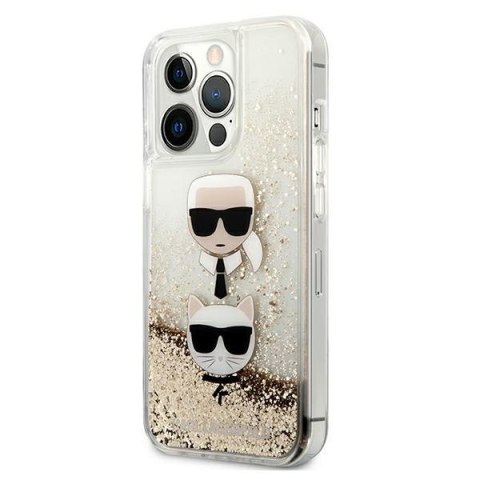 Etui na telefon iPhone 13 Pro Max Karl Lagerfeld złote Liquid Glitter