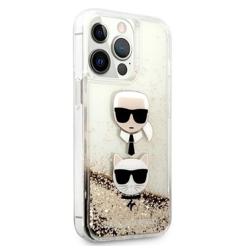 Etui na telefon iPhone 13 Pro Max Karl Lagerfeld złote Liquid Glitter