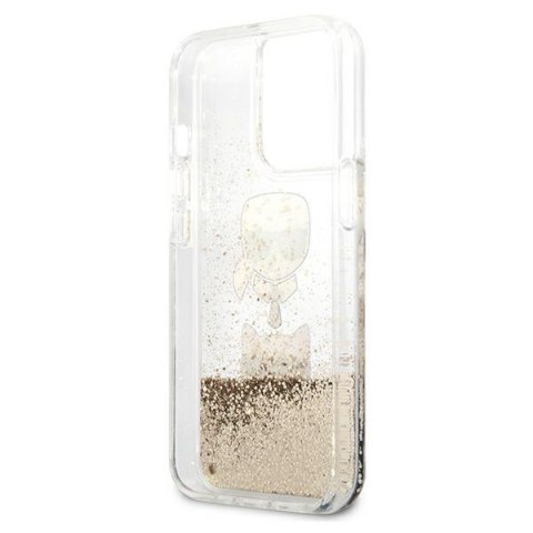 Etui na telefon iPhone 13 Pro Max Karl Lagerfeld złote Liquid Glitter