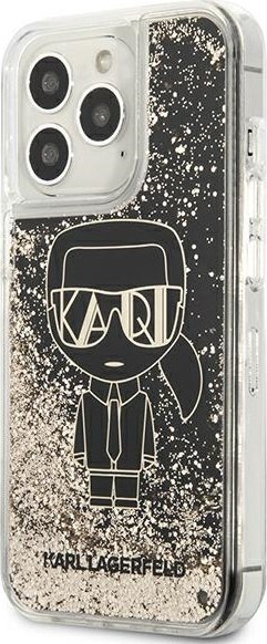 Etui na telefon iPhone 13 Pro Max Karl Lagerfeld czarne Liquid Glitter