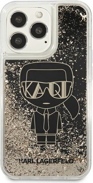 Etui na telefon iPhone 13 Pro Max Karl Lagerfeld czarne Liquid Glitter