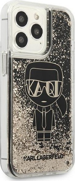 Etui na telefon iPhone 13 Pro Max Karl Lagerfeld czarne Liquid Glitter