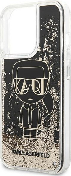 Etui na telefon iPhone 13 Pro Max Karl Lagerfeld czarne Liquid Glitter