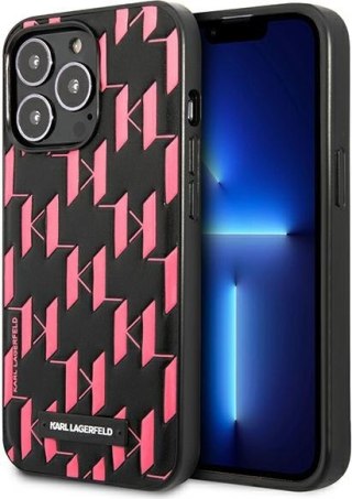 Etui na telefon iPhone 13 Pro Max Karl Lagerfeld różowe Monogram Plaque