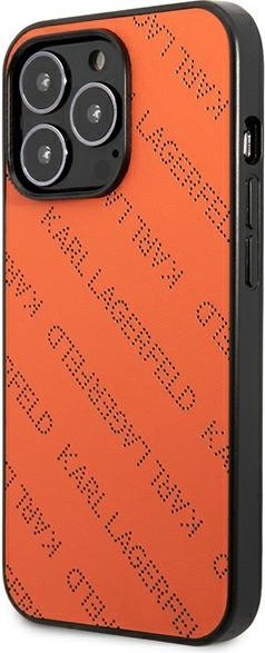 Etui na telefon iPhone 13 Pro Max Karl Lagerfeld pomarańczowe Perforated