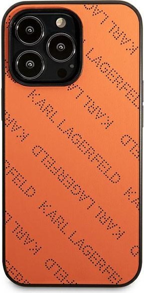 Etui na telefon iPhone 13 Pro Max Karl Lagerfeld pomarańczowe Perforated