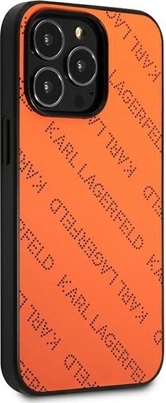 Etui na telefon iPhone 13 Pro Max Karl Lagerfeld pomarańczowe Perforated