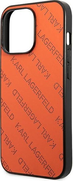 Etui na telefon iPhone 13 Pro Max Karl Lagerfeld pomarańczowe Perforated