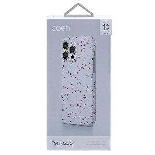 Etui na telefon iPhone 13 Pro Max UNIQ Coehl Terrazzo biały/naturalny