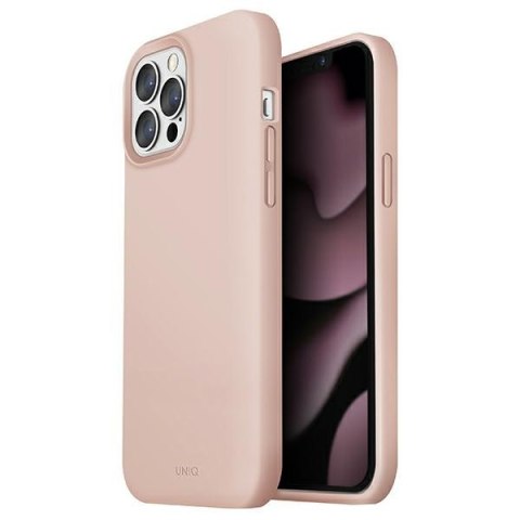 Etui na telefon iPhone 13 Pro Max UNIQ Lino różowy - styl i ochrona