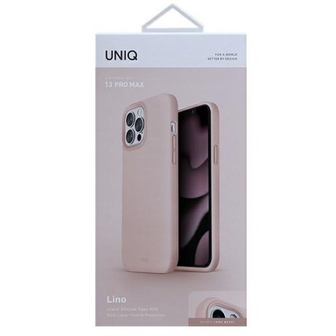 Etui na telefon iPhone 13 Pro Max UNIQ Lino różowy - styl i ochrona