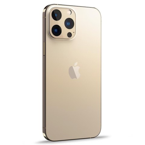 Szkło hartowane iPhone 13 Pro Max Spigen Optik Camera Lens Gold 2 PACK