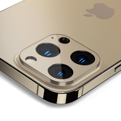 Szkło hartowane iPhone 13 Pro Max Spigen Optik Camera Lens Gold 2 PACK