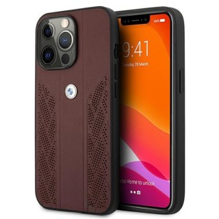 Etui BMW BMHCP13LRSPPR Apple iPhone 13 Pro czerwony/red hardcase Leather Curve Perforate