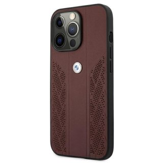 Etui BMW BMHCP13LRSPPR Apple iPhone 13 Pro czerwony/red hardcase Leather Curve Perforate