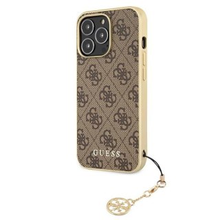 Etui na telefon iPhone 13 Pro Guess brązowy hardcase Charms Collection