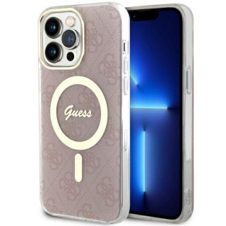 Etui iPhone 13 Pro Max Guess 4G MagSafe różowe