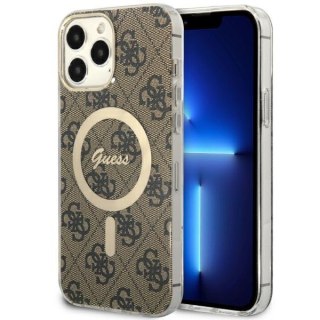 Etui iPhone 13 Pro Max Guess 4G MagSafe brązowe