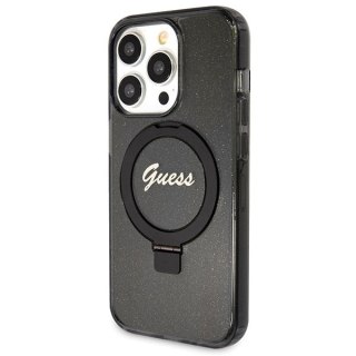 Etui na telefon iPhone 13 Pro Max Guess Ring Stand MagSafe czarne