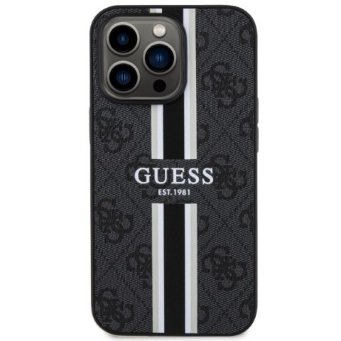 Etui iPhone 13 Pro Max Guess 4G Printed Stripes MagSafe czarne