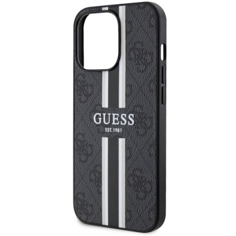 Etui iPhone 13 Pro Max Guess 4G Printed Stripes MagSafe czarne