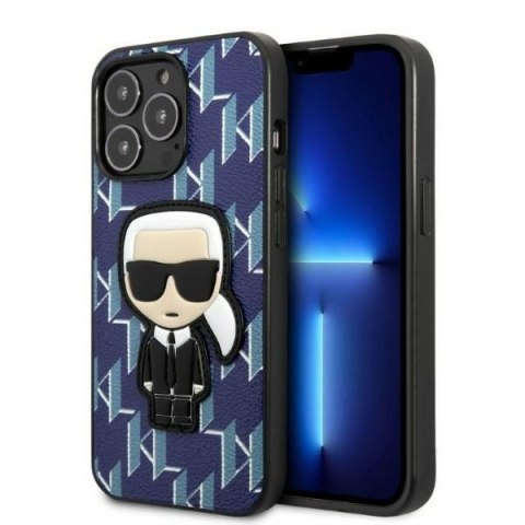 Etui na telefon iPhone 13 Pro Max Karl Lagerfeld niebieskie Monogram