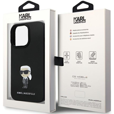 Etui na telefon iPhone 13 Pro Max Karl Lagerfeld czarne silikonowe