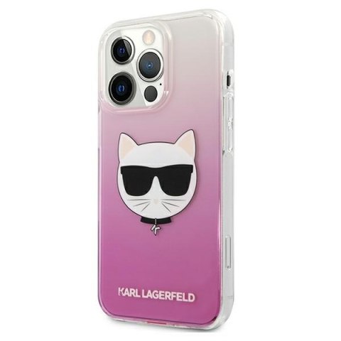 Etui na telefon iPhone 13 Pro Karl Lagerfeld Choupette różowe