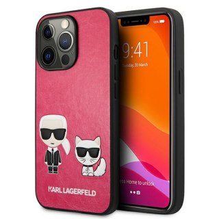 Etui na telefon iPhone 13 Pro Karl Lagerfeld Ikonik Karl & Choupette fuksja