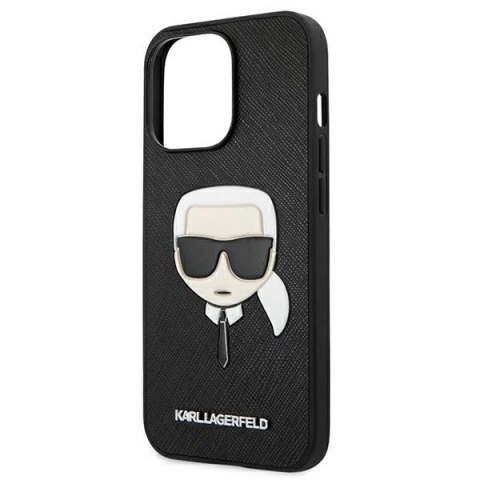 Etui na telefon iPhone 13 Pro Karl Lagerfeld czarne Saffiano