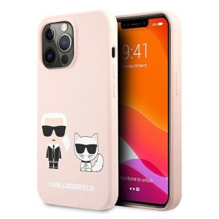 Etui iPhone 13 Pro Karl Lagerfeld jasno różowe Silicone Karl & Choupette