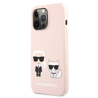 Etui iPhone 13 Pro Karl Lagerfeld jasno różowe Silicone Karl & Choupette