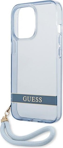 Etui na telefon iPhone 13 Pro Guess GUHCP13LHTSGSB niebieski hardcase