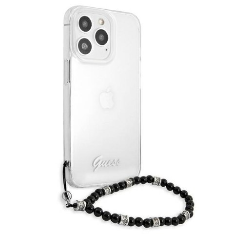 Etui na telefon iPhone 13 Pro Guess GUHCP13LKPSBK przezroczyste czarne