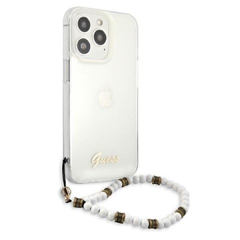 Etui na telefon iPhone 13 Pro Guess GUHCP13LKPSWH transparentne