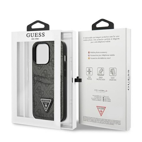 Etui Guess GUHCP13LP4TPK Apple iPhone 13 Pro czarny/black hardcase 4G Triangle Logo Cardslot