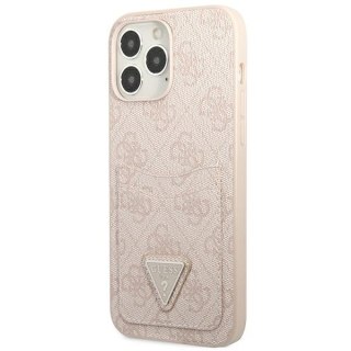 Etui na telefon iPhone 13 Pro Guess różowy hardcase z miejscem na karty