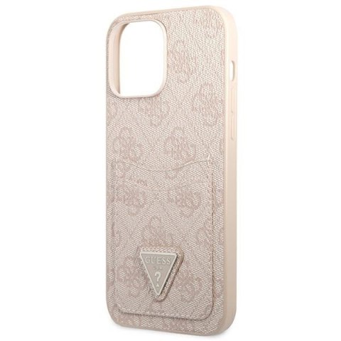 Etui na telefon iPhone 13 Pro Guess różowy hardcase z miejscem na karty