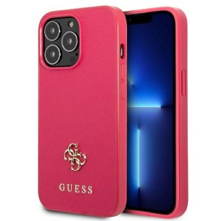 Etui na telefon iPhone 13 Pro Guess różowy hardcase Saffiano 4G