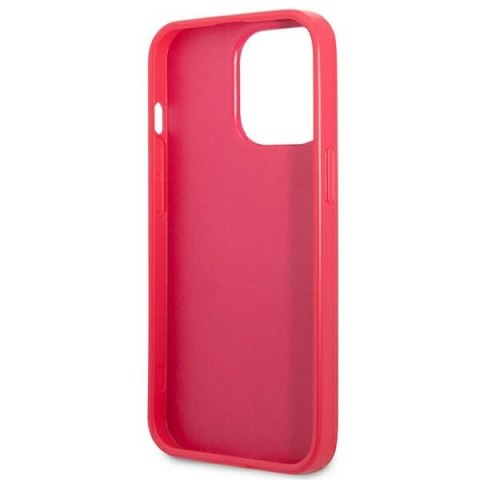 Etui na telefon iPhone 13 Pro Guess różowy hardcase Saffiano 4G