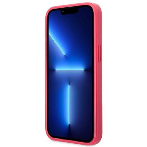 Etui na telefon iPhone 13 Pro Guess różowy hardcase Saffiano 4G