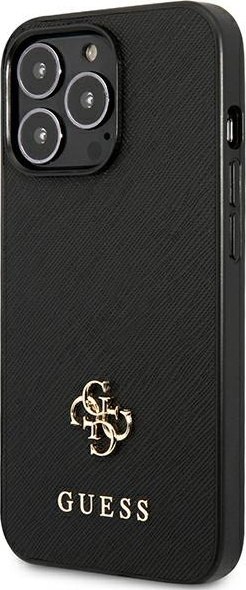 Etui na telefon iPhone 13 Pro Guess czarny hardcase Saffiano 4G