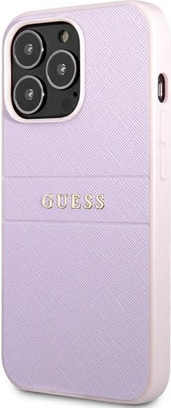 Etui na telefon iPhone 13 Pro Guess Saffiano Hardcase Purpurowy